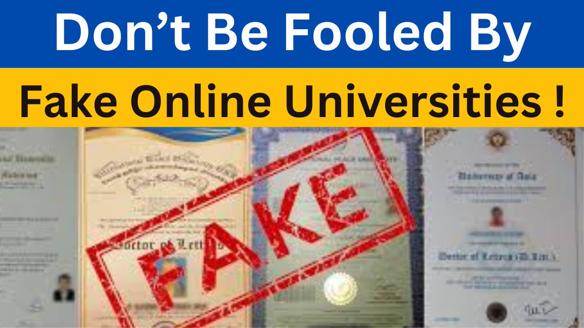 Don’t Be Fooled By Fake Online Universities! #viral #viralvideo #education #fake #onlineuniversity 
Video link :- youtu.be/Xin69zPBgsY