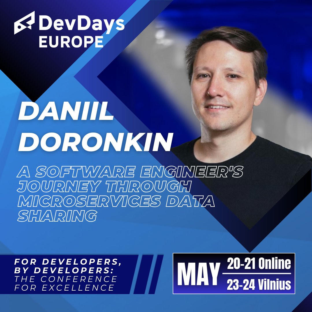 Join Daniil at DevDays Europe 2024! Explore transitioning from monolithic to microservices, uncover data handling strategies, and more. Register: devdays.lt/tickets-paymen… #DevDaysEurope #Microservices #SoftwareArchitecture