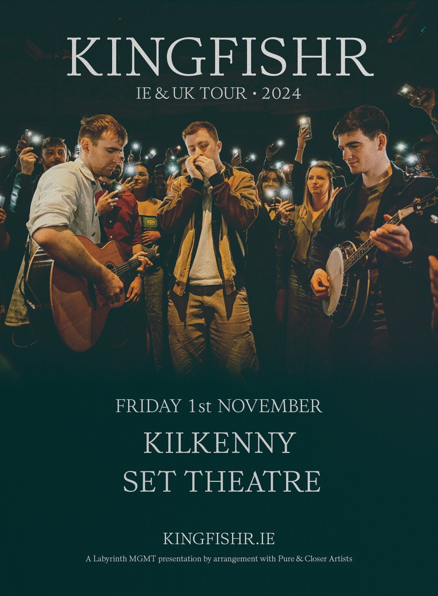 𝗡𝗘𝗪 𝗦𝗛𝗢𝗪 𝗔𝗡𝗡𝗢𝗨𝗡𝗖𝗘𝗠𝗘𝗡𝗧 Kingfishr Friday 1 November Set Theatre Kilkenny Tickets on sale Friday at 10am from set.ticketsolve.com