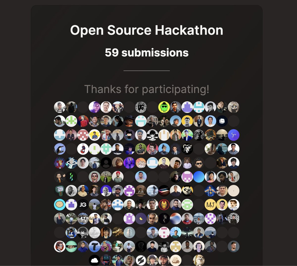 Thank you so much to everyone who participated in the Supabase GA week hackathon 🙌 Now the fun of going through the awesome submissions starts!