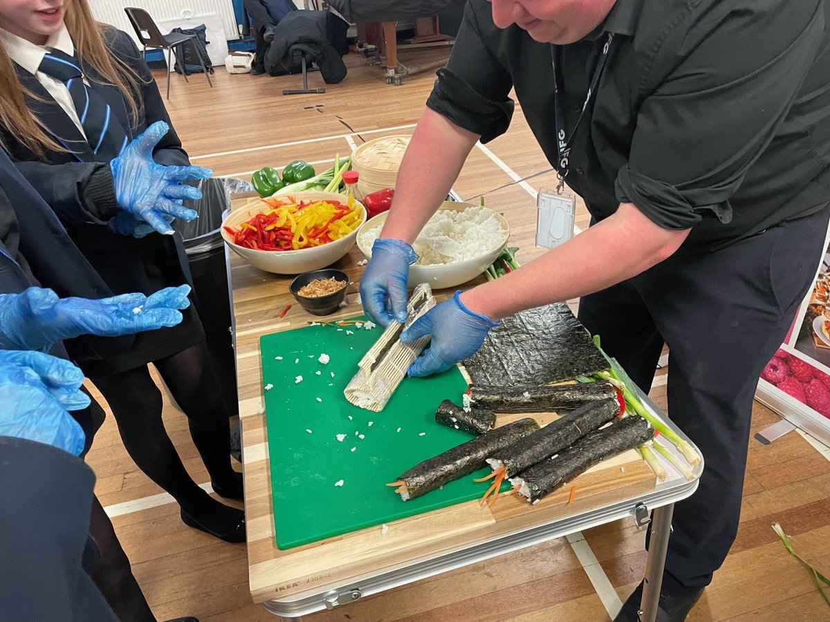 Students had the opportunity to make and east sushi on Friday with our catering team. 
 #impactcatering #IMPACTCatering #Inspired2Achieve 🍣🍣🍣