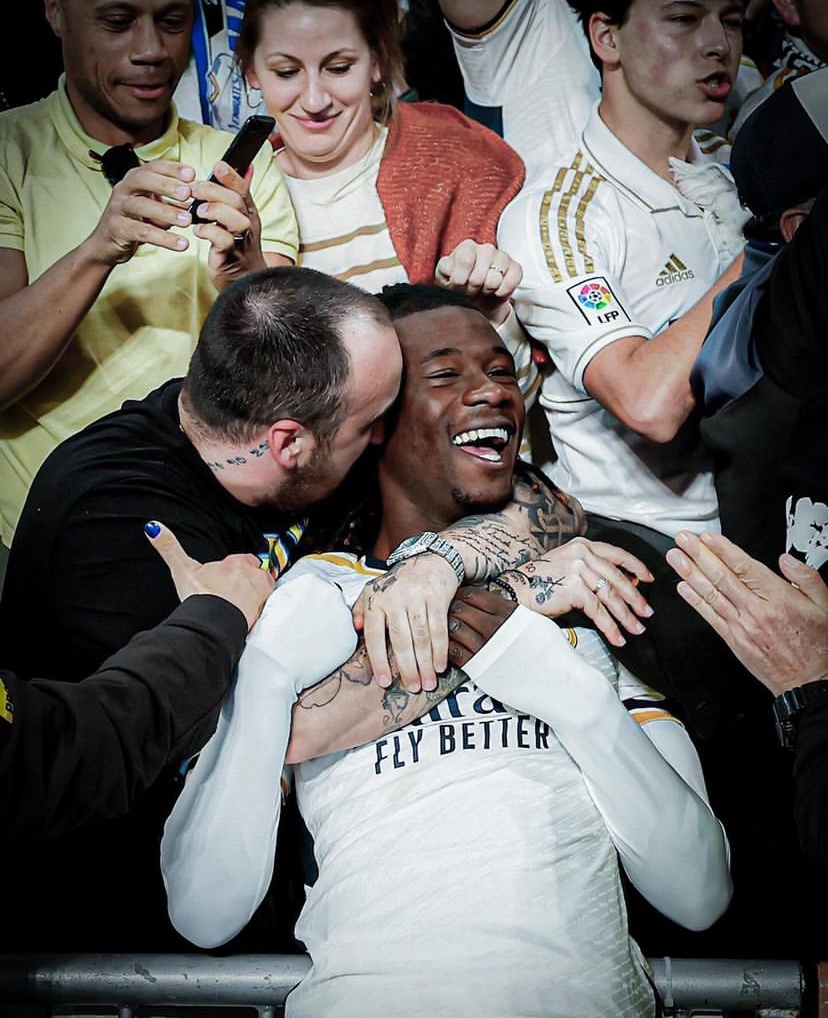 Image: Camavinga celebrating with the fans last night.