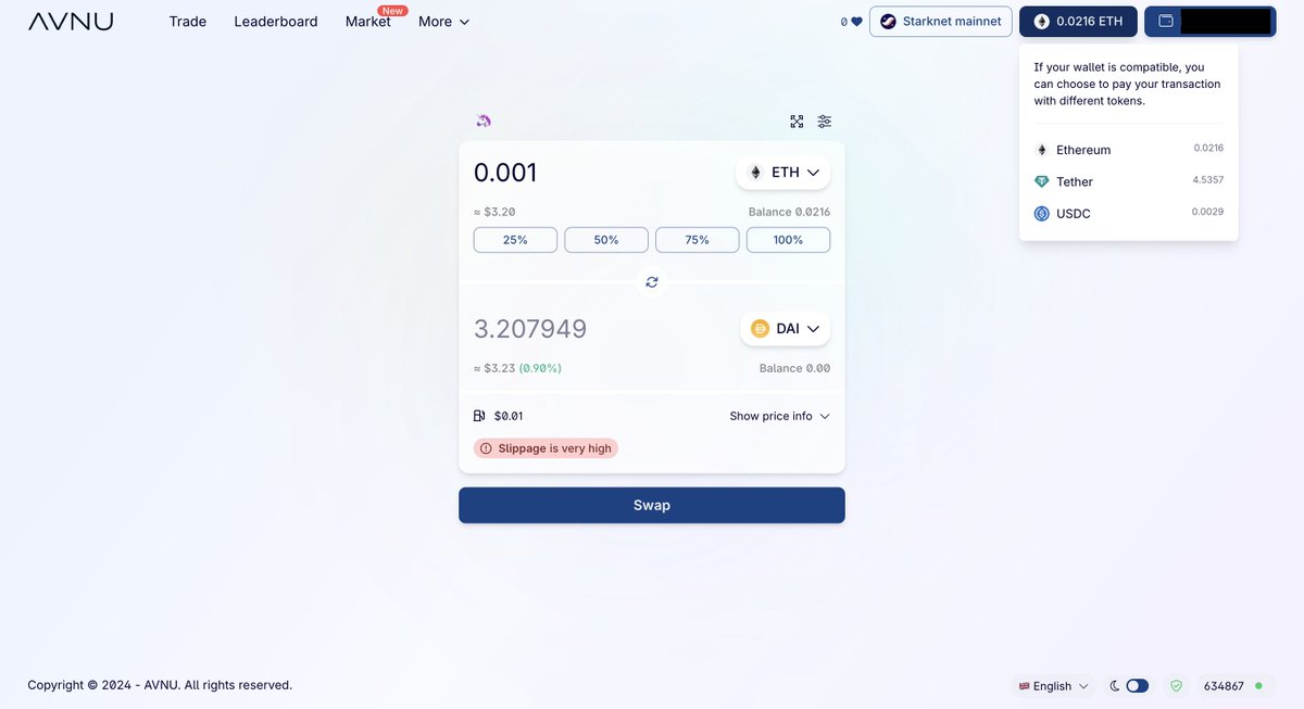A few days ago, @avnu_fi, a native DEX aggregator on Starknet, launched its Paymaster feature. But why is this a big deal for Starknet as a whole? Simply put: very soon, gas fees will be fully abstract on Starknet 🙅‍♂️ AVNU's Paymaster, currently in beta, allows users to pay gas