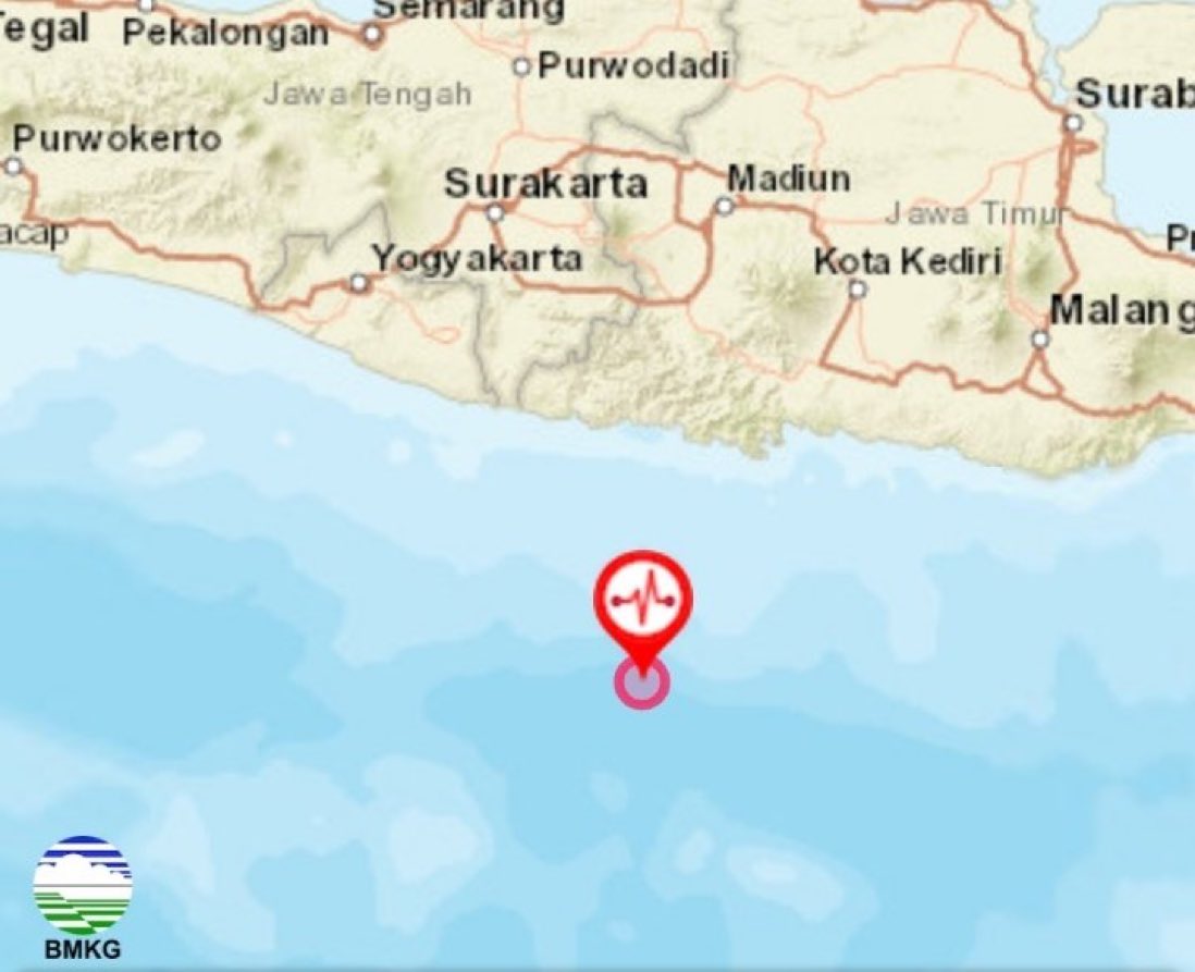 Gempa Mag: 5.1, 22-04-2024 18:10:47 WIB, 105 km Tenggara PACITAN, Kedalaman: 10 Km Source : @Gempa_Tsunami
