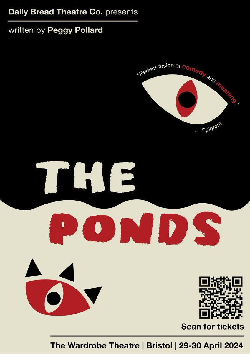 THE PONDS | Mon 29th & Tues 30th April | A black comedy exploring female spaces and what happens when they are threatened by the outside world - from new theatre company, Daily Bread Theatre thewardrobetheatre.com/shows/the-pond…