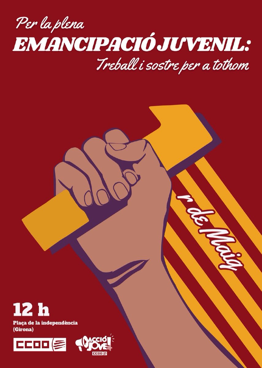 ProdiBlanes's tweet photo. Aquest #1M per la plena emancipació juvenil i per revindicar els nostres drets com joventut de classe treballadora.

El jovent organitzat de @ccoogirona ens trobarem a Plaça Independencia a Girona a les 12h.

Fes corre la veu 📢 https://t.co/imr4EauDKR