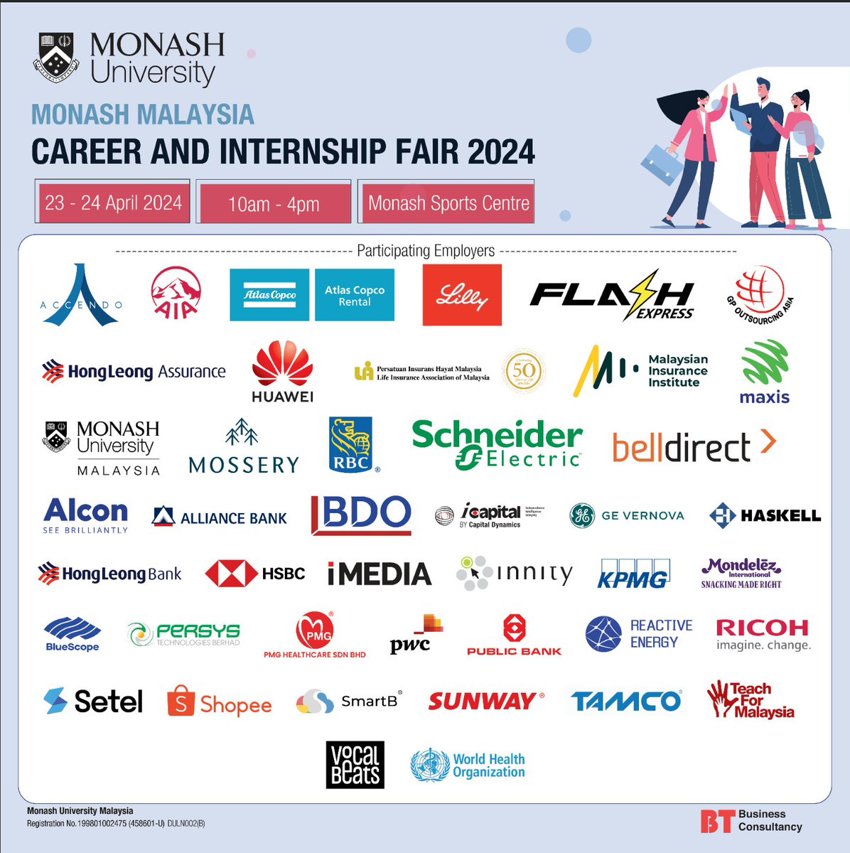 Whether you're a current student looking for an internship or a recent graduate seeking permanent #employment, we've got you covered! 🌟 Join our Career and Internship Fair from 23 to 24 April 2024. We look forward to seeing you there!