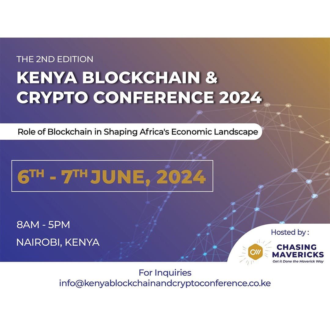 The 2nd Edition of the @KBCC2024 is scheduled to take place on 6th & 7th June 2024 in Nairobi, Kenya. The theme this year is “Role of Blockchain in Shaping Africa’s Economic Landscape” Tickets by Payd Experiences @paydexp mypayd.app/Kenya-blockcha…