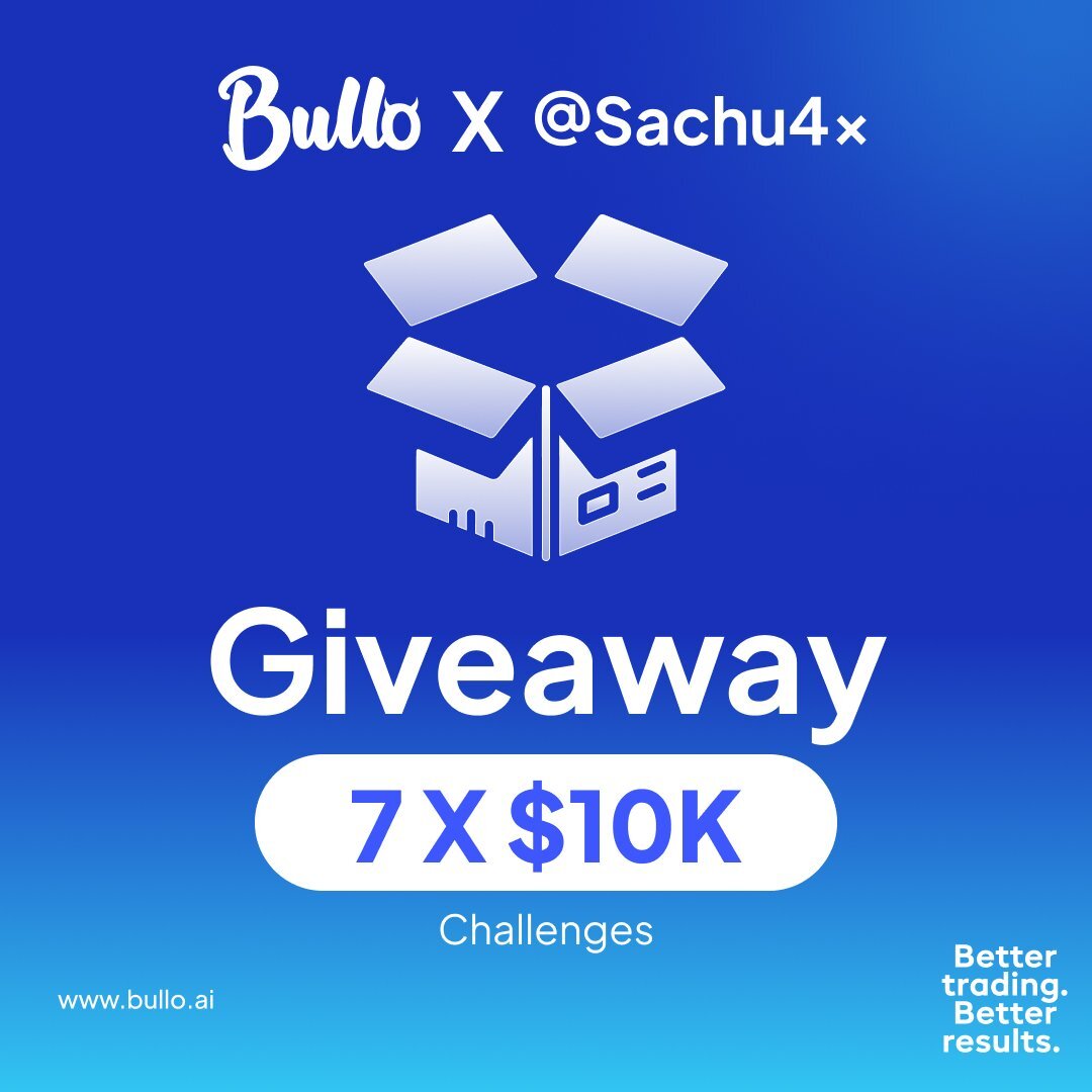 🎉GIVEAWAY ALERT: 7 x $10,000 ACCOUNTS UP FOR GRABS!🎉

Ready to win big🚀?  

Here's how to enter👇:

1.🎯Must Follow
@bulloai 
@callumbullo 
@MattJamesAE  
@Sachu4x 

2.📌Like and Repost

3. 🌟Tag 3 trader friends to join the excitement

4. Sign up (Important) -
