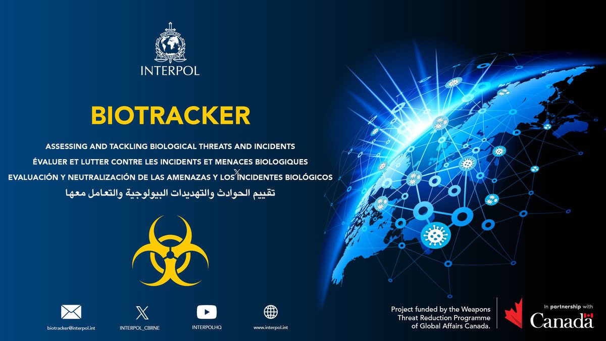 LAUNCH 🚀: We can now collect, store, analyse & report on biological threats & incidents! #BioTracker will provide alerts to global law enforcement on unusual ☣️ events & any major turning points. National Central Bureaus have until 06/06 to join this new Criminal Analysis File