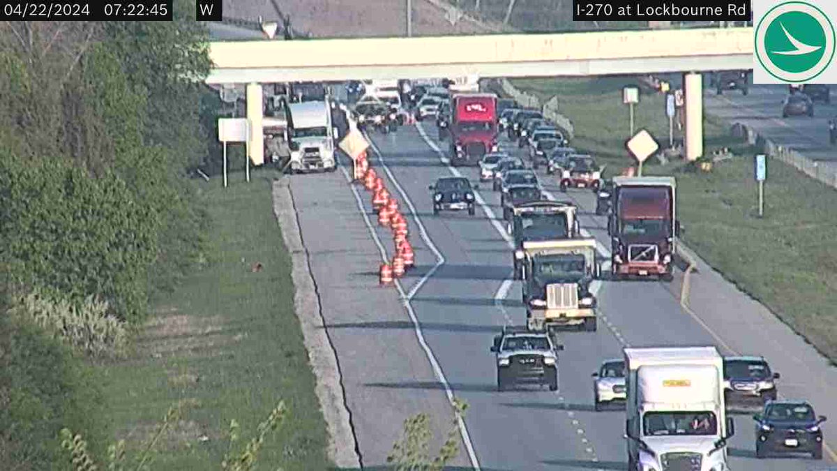 🚨(L) Right lane of I-70 W/B blocked between Miller-Kelton and I-71 due to crash
🚨(R) Crash blocking right lane of I-270 E/B past US 23/High St. (S Side)