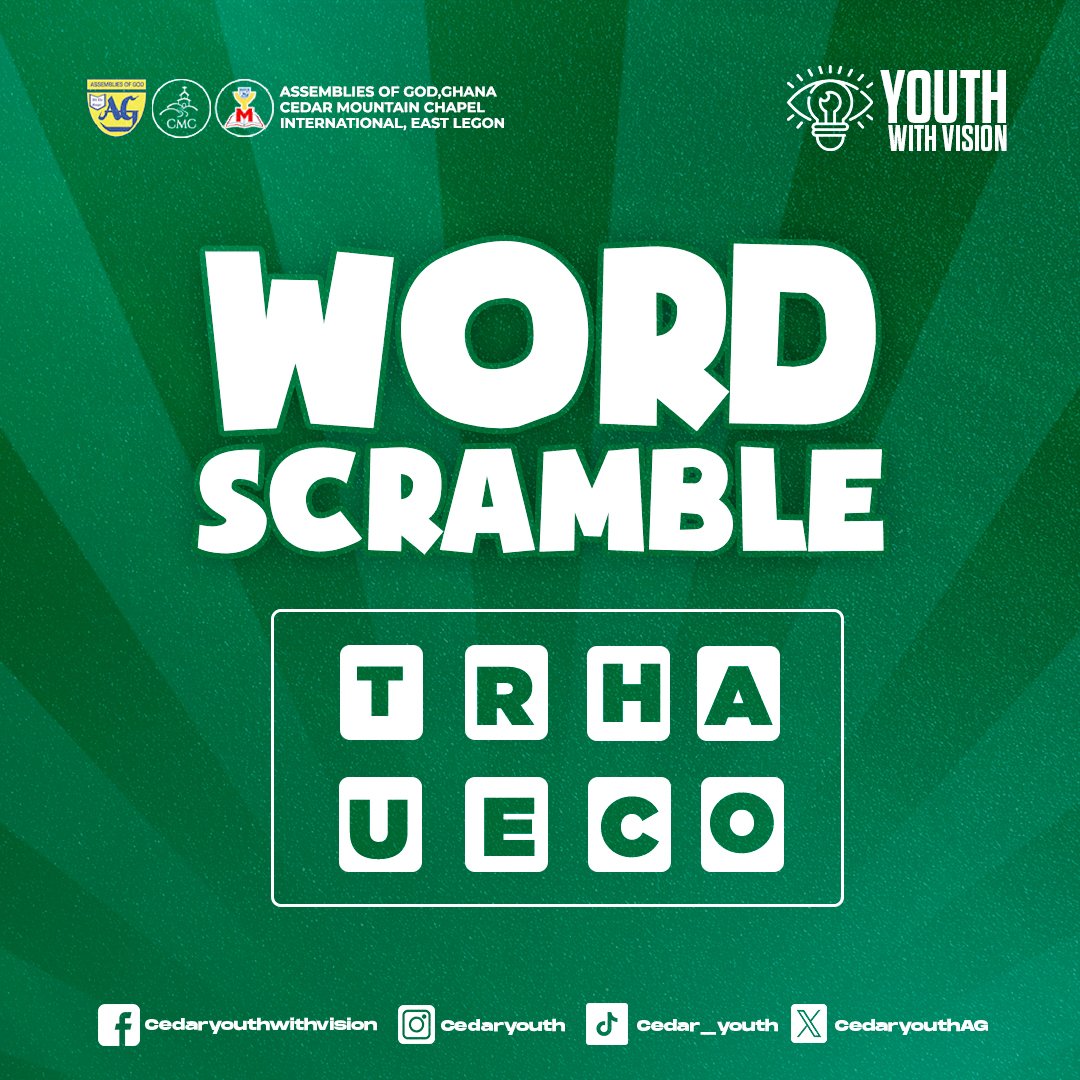 Word Scramble Trivia 🧩🔍

Let's Unscramble the Word!!! 

#WordScramble
#triviaMonday 
#SendTheLight
#Trending