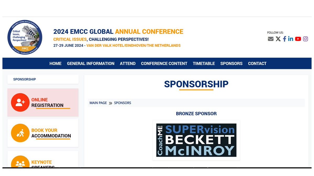 We are delighted to be sponsoring the #EMCC #GLOBAL #annualconference #2024 and look forward to seeing you there!    
  
To register:  rb.gy/5agxzc #EMCC2024 

Stephen Murphy Dr. Riza KADILAR Nicola Brown Chart. PR MCIPR