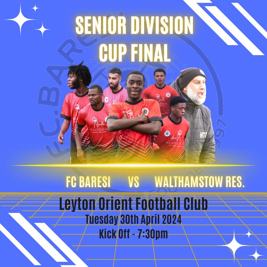 Countdown to Brisbane Road @leytonorientfc continues. Eight days to the big @EssexAllianceFL Senior Division Cup Final. Tickets on sale at the door on the night.