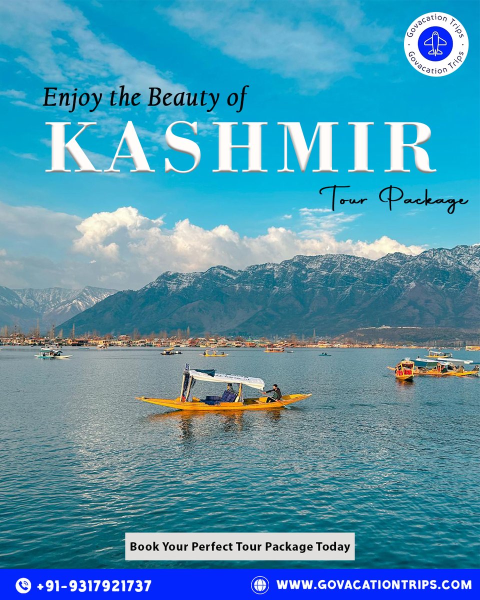 🏞️ #KashmirTour #ExploreParadise #GoVacationTrips #TravelGoals #NatureLovers #AdventureAwaits #DalLake #GulmargMagic #SereneValley #TravelWithEase #MemorableJourney #Wanderlust #BucketListDestination #IncredibleIndia #DiscoverKashmir 🏔️