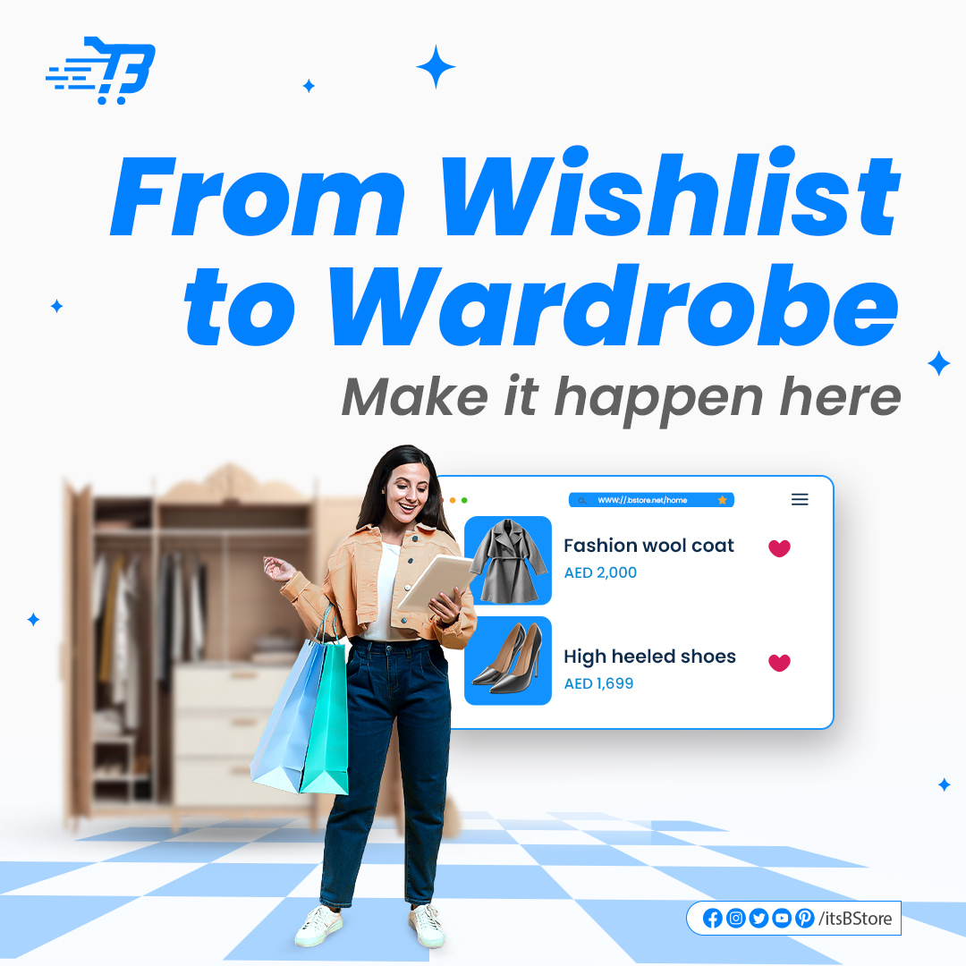 Turn your wishlist dreams into wardrobe realities! 🌟 Discover the magic of making it happen right here. Explore our collection and bring your style visions to life. Shop now at #BStore! 👉in.bstore.net #WishlistToWardrobe #StyleTransformation #ShopNow #OOTD