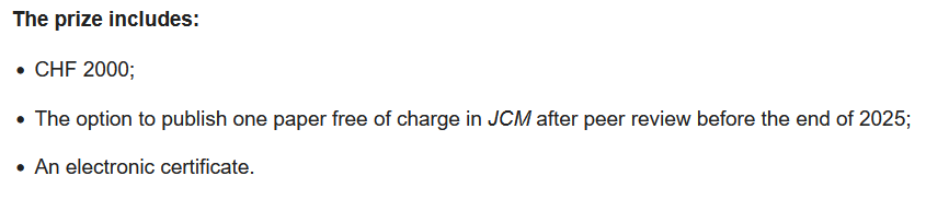 🏆The journal is inviting nominations for the JCM 2024 Young Investigator Award. 
👉 More details: 
mdpi.com/journal/jcm/an…
🗓️ Nomination deadline: 31 December 2024

#mdpijcm #Award #Clinical #medicine