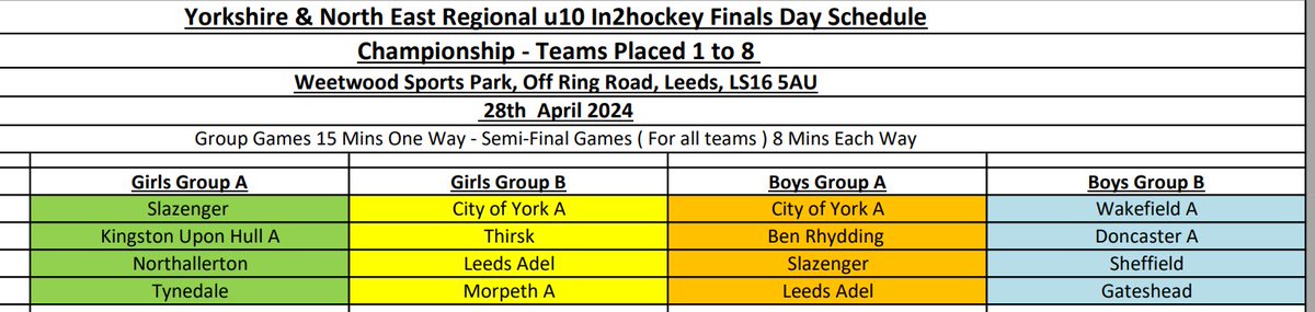 Yorkshire & North East Junior Hockey (@ynejuniorhockey) on Twitter photo This week > 28th April > YNE u10 In2Hockey Championship Finals at Weetwood > <a href="/benrhyddingHC/">@BenRhyddingHC</a> <a href="/CoYHCJunior/">CityofYorkHCJunior</a> <a href="/DoncasterHockey/">Doncaster HC</a> <a href="/GatesheadHC/">Gateshead Hockey Club</a> <a href="/KUHHC/">Kingston Upon Hull Hockey Club</a> <a href="/LeedsAdelHC/">Leeds Adel Hockey Club</a> <a href="/MorpethHockey/">Morpeth HC</a> <a href="/sheffieldhc/">Sheffield HC</a> <a href="/Slazengerhc/">Slazenger HC</a> <a href="/TynedaleHockeyC/">Tynedale Hockey Club</a> <a href="/WakefieldHockey/">Wakefield HC</a> plus Northallteton & Thirsk This week > 28th April > YNE u10 In2Hockey Championship Finals at Weetwood > <a href="/benrhyddingHC/">@BenRhyddingHC</a> <a href="/CoYHCJunior/">CityofYorkHCJunior</a> <a href="/DoncasterHockey/">Doncaster HC</a> <a href="/GatesheadHC/">Gateshead Hockey Club</a> <a href="/KUHHC/">Kingston Upon Hull Hockey Club</a> <a href="/LeedsAdelHC/">Leeds Adel Hockey Club</a> <a href="/MorpethHockey/">Morpeth HC</a> <a href="/sheffieldhc/">Sheffield HC</a> <a href="/Slazengerhc/">Slazenger HC</a> <a href="/TynedaleHockeyC/">Tynedale Hockey Club</a> <a href="/WakefieldHockey/">Wakefield HC</a> plus Northallteton & Thirsk