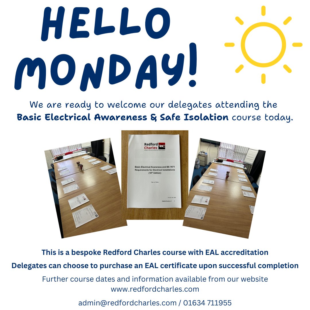 redfordcharles's tweet image. Redford Charles are the only training centre to offer an EAL accredited Basic Electrical Awareness &amp;amp; Safe Isolation course.

#electricaltraining #training #basicelectrical #electrician #knowledge