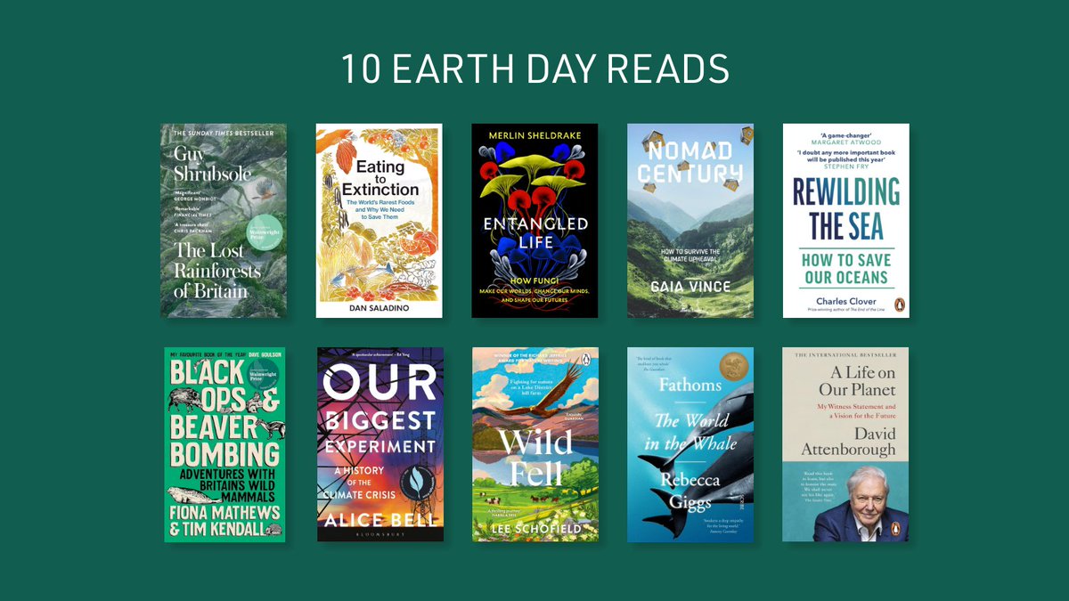 Happy #EarthDay! Now, more than ever, the discourse on climate change and conservation feels immediate and alarming. We're so proud to be championing conservationist's work and bringing their important books to more readers. Here are 10 brilliant reads for you to delve into 👇
