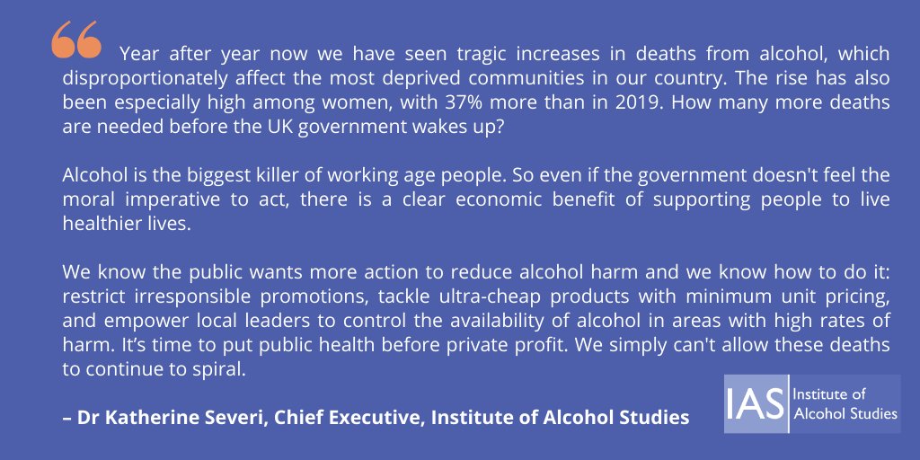 Alcohol-specific deaths have reached another record high, with 10,048 people dying in 2022. Our Chief Executive, Dr Katherine Severi, asks 'How many more deaths are needed before the UK government wakes up?' ons.gov.uk/peoplepopulati…