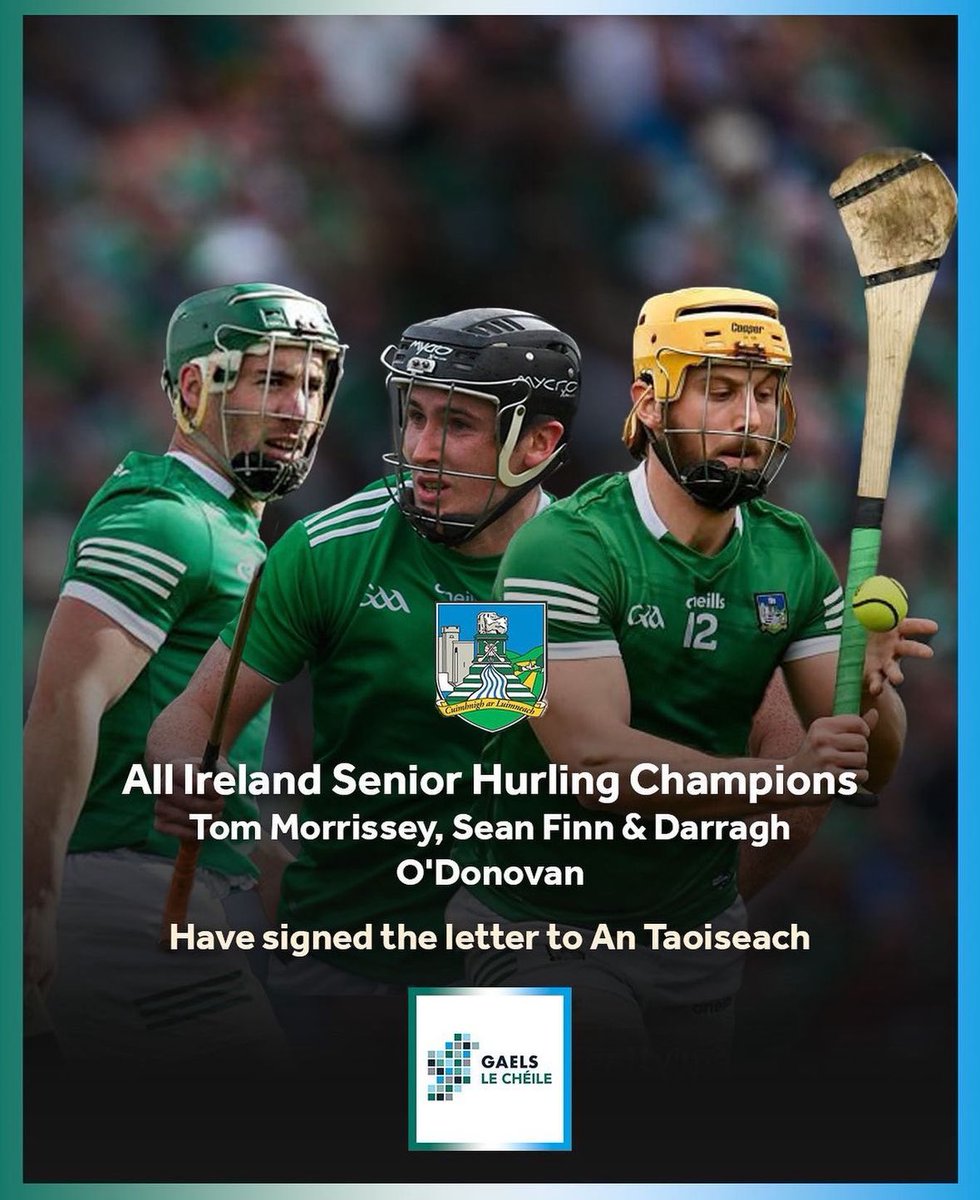 Limerick had a huge victory vs Clare in the Munster Hurling Championship yesterday. They’ll take on Tipperary next Sunday. Limerick Gaels, including many county hurling stars have backed our campaign & signed our letter to @SimonHarrisTD You can too 👇 gaelslettertotaoiseach.ie