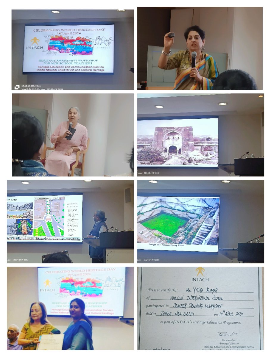 Celebrating Heritage Day! I'm thrilled to have attended the teachers' training workshop organized by INTACH on Delhi's Heritage & River Heritage. A great opportunity to learn and share knowledge about our rich cultural legacy! #INTACH @ashokkp @y_sanjay @pntduggal @kandhari_ekta