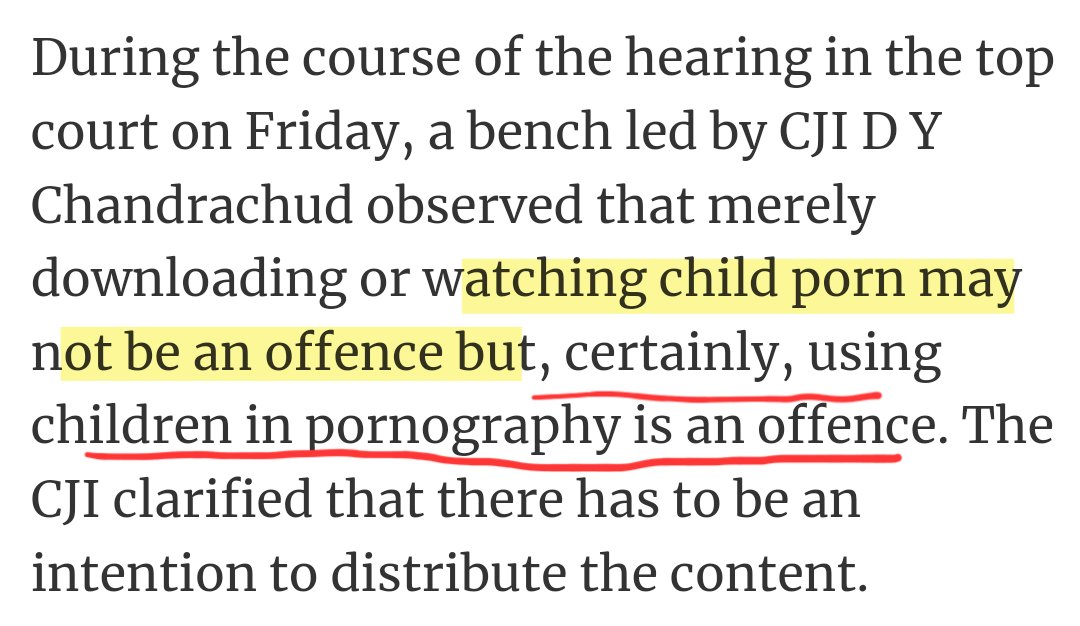 Child pornography is illegal, but watching it is not. What a benchmark observation for pimps and pedophiles.