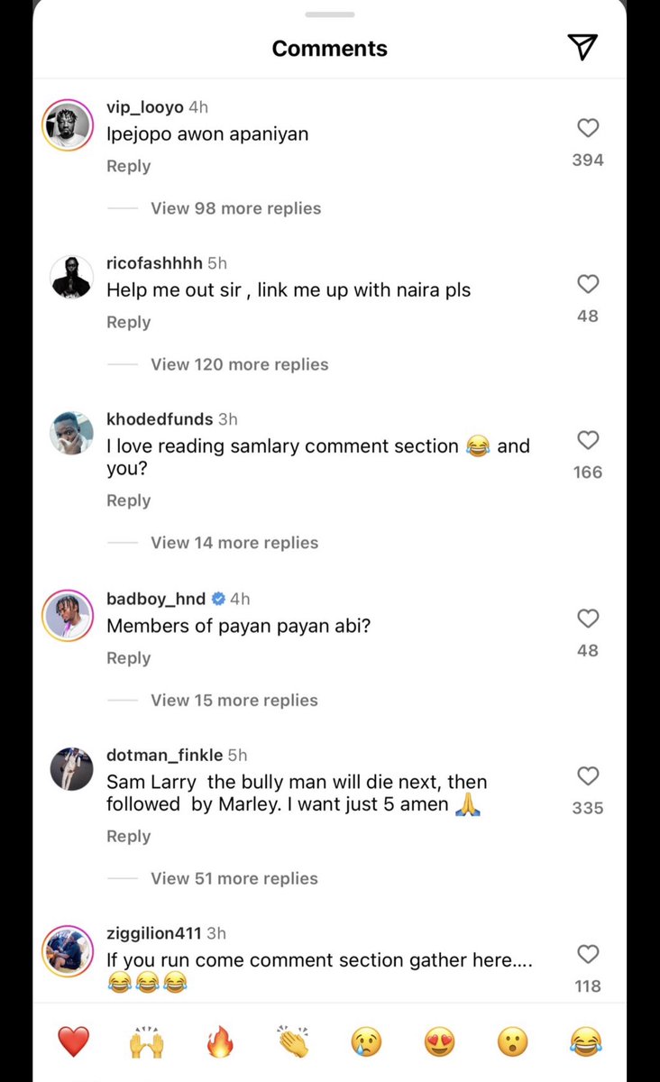 The gang United and thought Nigerians have forgotten. Sam Larry opened his comment section intentionally, he just want to know if Nigerians don’t have memories of what he did to Mohbad, meanwhile, comment section was awashed 😂😂