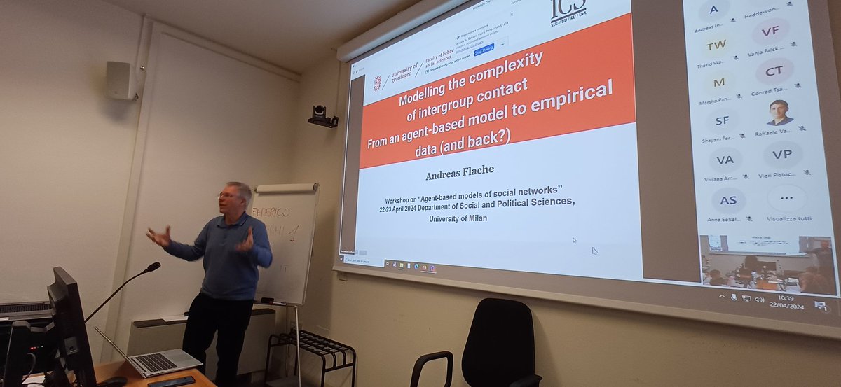 Andreas Flache talks on #polarization with a jointed #ABM #networks lens at @DipartimentoSPS @LaStatale