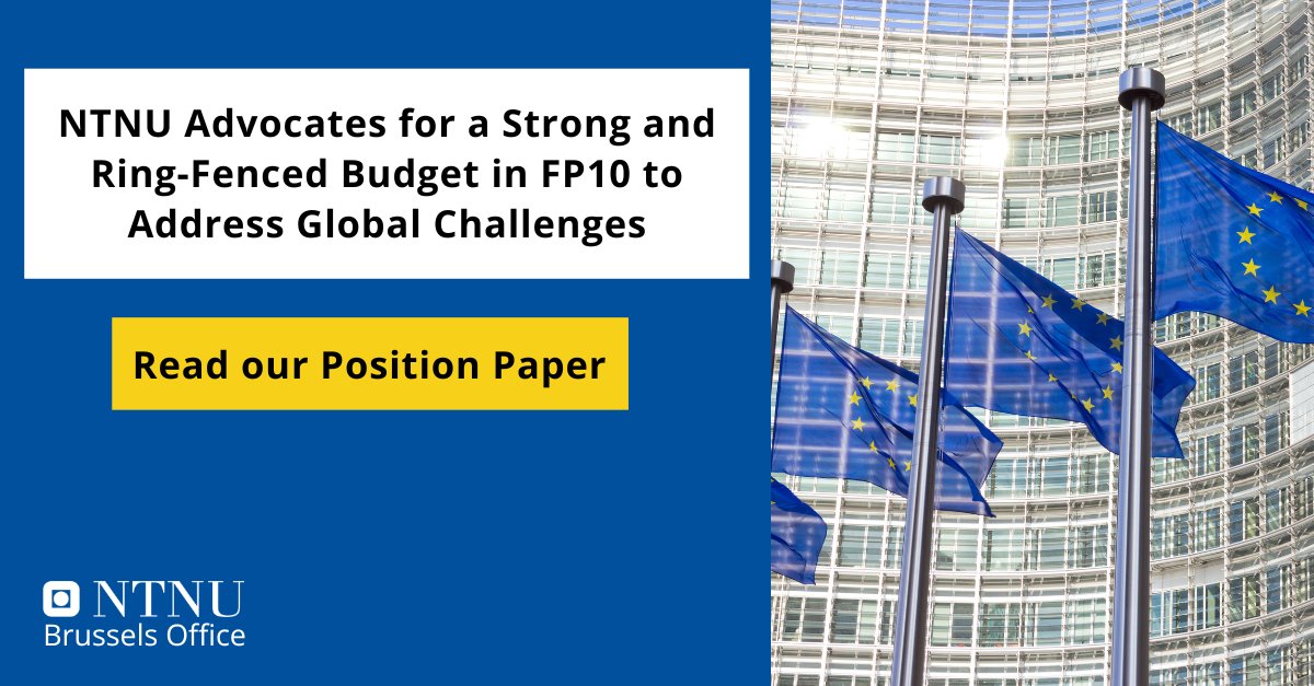 🚨 OUT NOW | Position Paper

NTNU Advocates for a Strong and Ring-Fenced Budget in #FP10 to Address Global Challenges

NTNU highlights the critical need for a robust FP10 with a substantial budget of at least €200 billion.

🔎 Read more here: shorturl.at/beikB