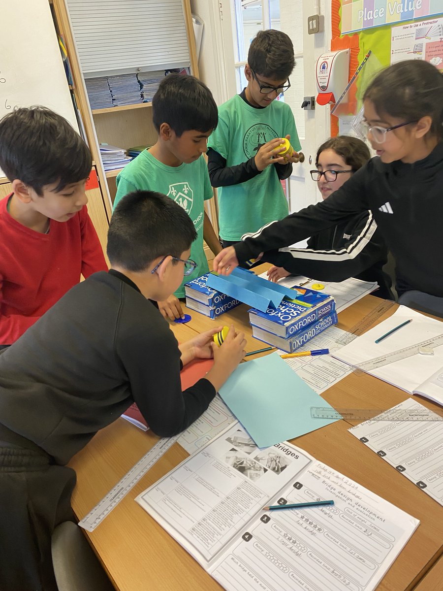 ✨5M enjoyed making bridges and testing their suitability with weights. 🌉 #year5 #bridges #investigations #weights #sustainable #experiment #motivation #joy #success #MJS