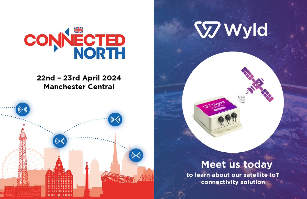 WyldNetworks's tweet image. Good morning, Manchester! We&apos;re buzzing for day one at #ConnectNorth2024. Swing by to chat and discover our #SatelliteIoT solution. Plus, catch our Eric Hewitson speaking on the Connected Future at 11am. See you there!