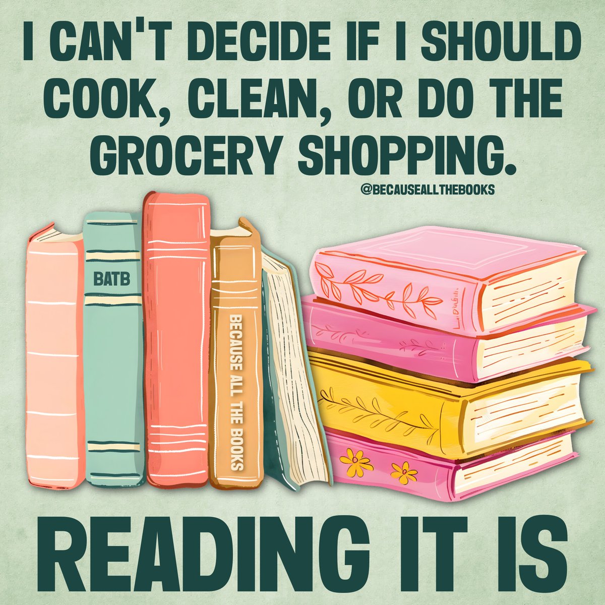 Hmmmm...what should we ignore today so we can read?

#BecauseAllTheBooks #TimeToRead #ReadingNow #AmReading #BooksForDays