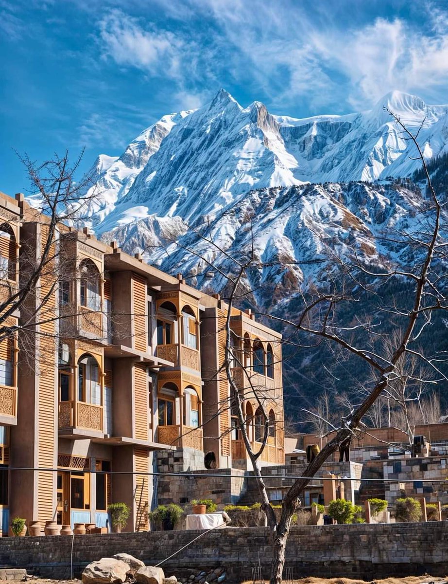 A Stunning View of Dumani Peak and Dumani hotel and resort #NagarValley 🌎🇵🇰