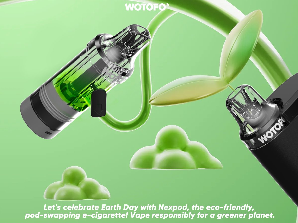 Earth Day💚🌱🌎 Let's celebrate Earth Day with NEXPOD, the eco-friendly, pod-swapping e-cigarette! Vape responsibly for a greener planet. #EarthDay #wotofo #nexpod #refillable #vape #vapelike #ecofriendly #environment #vaping