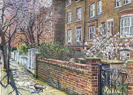 Magnolia and Cats in an Islington Street', Melissa Scott-Miller, 2021