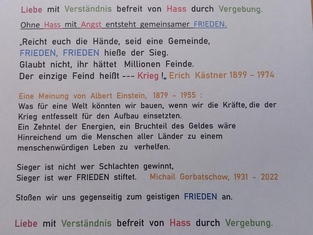 FranckenJosef's tweet photo. @typeTrillian @SiggiKrey @JosefSeidl3 @EchterChrist @DrinhausRoland @CeglarM @manfred_dengler @AndreBuchheim @JaneBond007___ @LaTrozzo @Klimahunger @RankeDrythen007 @DrGertrudMller1 @DrivenByG @YvonneSchulte16 Nein.
Bei dieser Weltpolitik ist das Denken über FRIEDEN sicher schwer zu begreifen. 
Die Friedensbotschaft ist schon 2.000 Jahre alt. 
FRIEDEN ist eine Erlösung für Alle Mitbürger. 
Besonders die Meinung von Albert Einstein im Anhang. https://t.co/NFmWh0t9PT