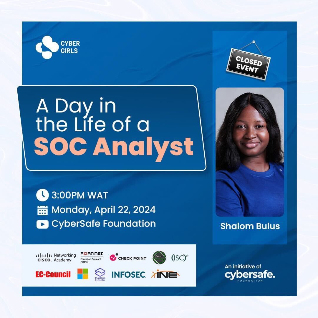 cyberlearnershq's tweet image. We are excited to begin the &quot;A Day in The Life&quot; series. 
Our first speaker is an alumna of CyberGirls @cybersafehq. We are excited to learn about being a SOC Analyst.