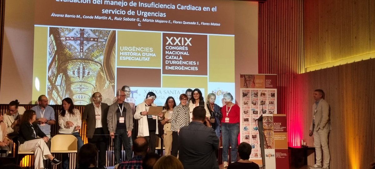 🏆L’Hospital Sant Pau i Santa Tecla rep el premi a la Millor comunicació oral breu en el XXIX Congrés Nacional Català d’Urgències i Emergències, organitzat pel @SoCMUE #congresurgencies2024