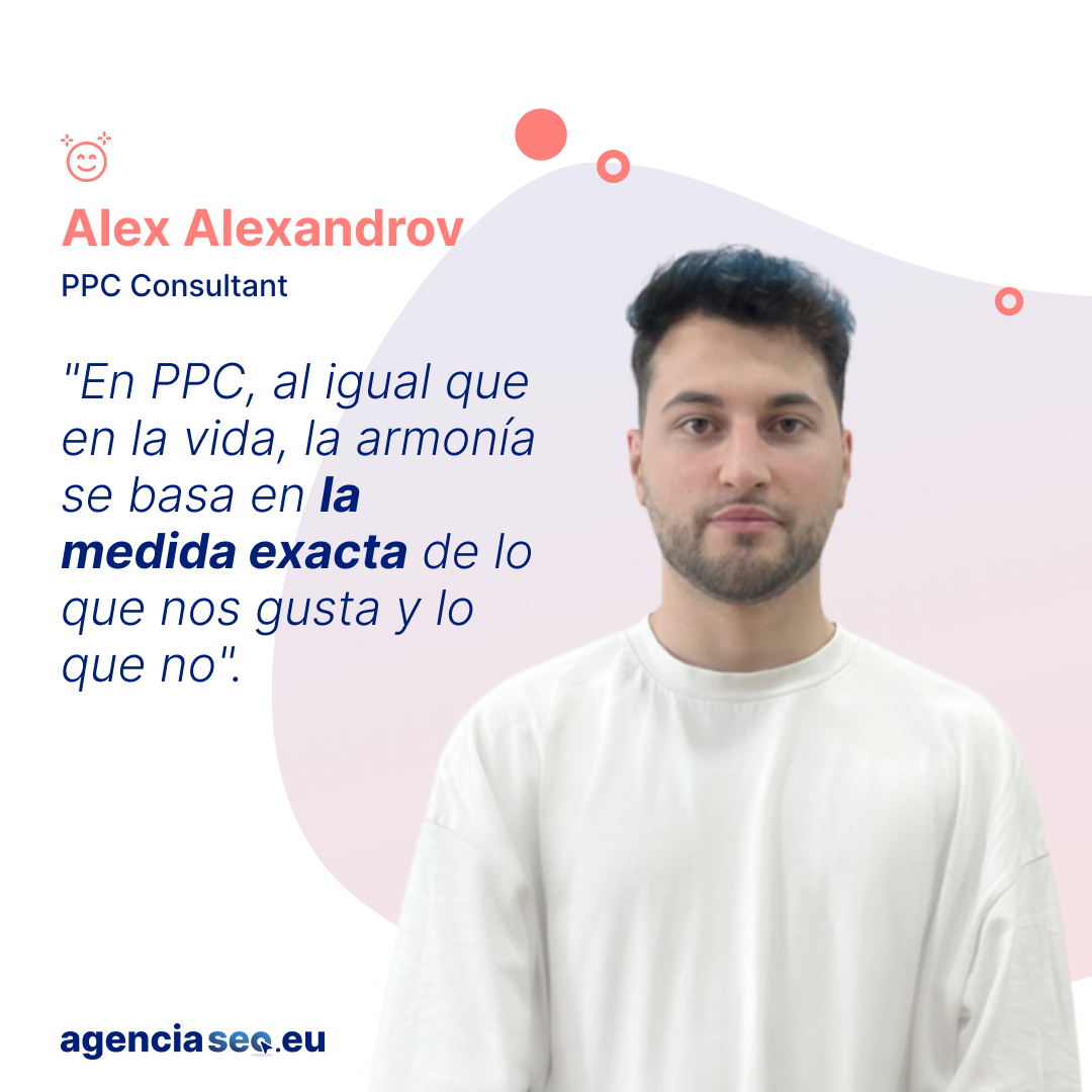 ¡Seguimos creciendo y 𝘀𝘂𝗺𝗮𝗻𝗱𝗼 𝘁𝗮𝗹𝗲𝗻𝘁𝗼 a nuestro equipo de PPC &amp; Growth! 🚀

Alex Alexandrov es la nueva incorporación al team agenciaSEO.eu.

¡Estamos encantados de tenerle en el equipo! 🚀

¡Bienvenido, Alex! 💙

#agenciaSEO #PPC #MarketingDigital