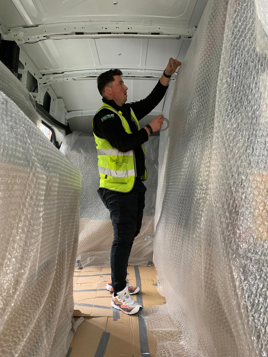 All wrapped up and on route to @TheCVShow. 1 day until we can reveal our latest innovations, come and take a look, we are so excited. #vanracking #vanconversion #commercialvehicles #fleet