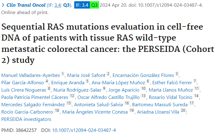 🔬#ProducciónCientífica @Oncologia_HUVN @hospital_hvn: 

'Sequential RAS mutations evaluation in cell-free DNA of patients with tissue RAS wild-type metastatic colorectal ca…' #DifundeCiencia #HUVNdivulga #HUVNinvestiga 

pubmed.ncbi.nlm.nih.gov/38642257/ doi.org/10.1007/s12094…