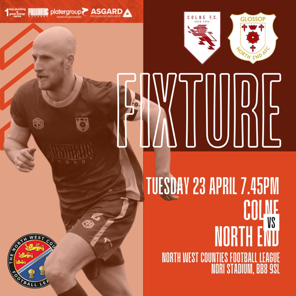 🟠 NEXT UP 🟠 We travel to Colne tomorrow night for our final game of the 23-24 season. Details are below if you are able to travel. 🏆 @NWCFL 🏟️ NORI Stadium 🚗 BB8 9SL 📅 Tuesday 23 April 7.45pm 💷 Adults £7 / Concessions £5 / Under 16 £1 / Under 12 Free #VivaGNE