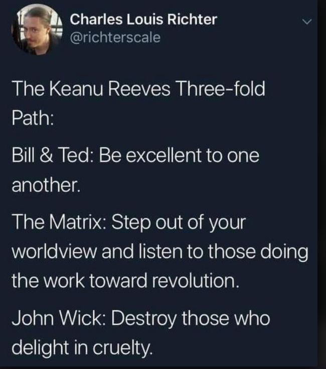 The Three-fold Path of Keanu Reeves