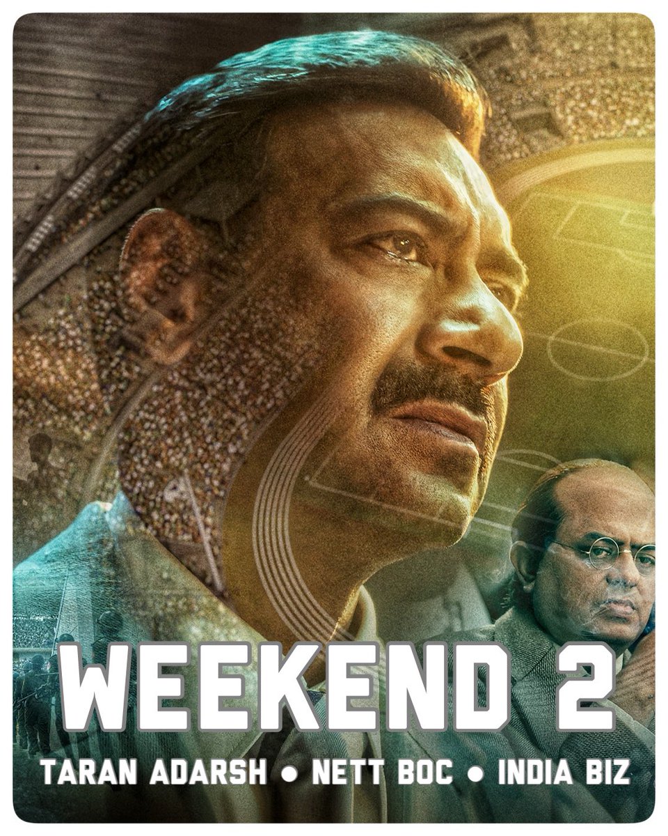 Hemant1823645's tweet photo. #Maidaan is now the best-performing film, the *day-wise* numbers are much better than #BMCM and also the new titles [#DADP, #LSD2]… However, the overall total remains poor.

#Maidaan is collecting at *select* urban centres mainly, but the mass pockets remain dismal… The advantage is lack of prominent films in the coming weeks, which should help #Maidaan stay on crease for some time.

[Week 2] Fri 1.51 cr, Sat 2.83 cr, Sun 3.15 cr. Total: ₹ 35.79 cr. #India biz. #Boxoffice

*Updated* [Week 1] Wed previews + Thu [#Eid] 7.25 cr, Fri 2.80 cr, Sat 5.65 cr, Sun 6.52 cr, Mon 1.40 cr, Tue 1.60 cr, Wed [#RamNavmi] 1.93 cr, Thu 1.15 cr. *Extended* Week 1 total: ₹ 28.30 cr.

#Maidaan biz at a glance…
⭐️ Week 1: ₹ 28.30 cr [8 days + previews]
⭐️ Weekend 2: ₹ 7.49 cr
Total: ₹ 35.79 cr
#India biz.