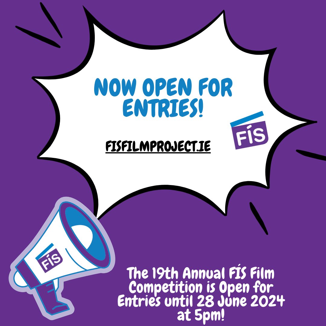 Happy Monday! Important Announcement: The 19th Annual FÍS Film Competition is now open for entries until 28th June 2024! Find out more on fisfilmproject.ie/competition/