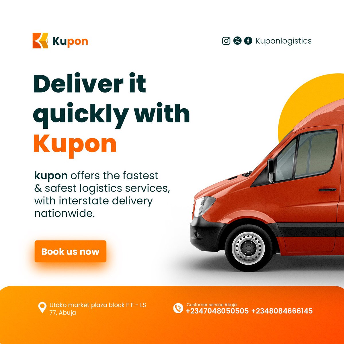 When it comes to shipping your items, we'll go the extra mile to deliver your packages anywhere in the country.

Visit any of our experience centers near you or ship your items with the #Kupon app today.

#kuponlogistics 
#WeDeliver
#sentpackage
#logisticsservices
#warehousing