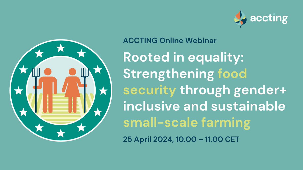 🌍 Today is Earth Day, a reminder of the importance of environmental conservation and sustainability. 

Join us on 25/04 to discuss food security through inclusive &amp; sustainable small-scale farming with Associate Professor Aylin Topal from <a href="/METU_ODTU/">METU / ODTÜ</a>!

👉 accting.eu/webinar-streng…