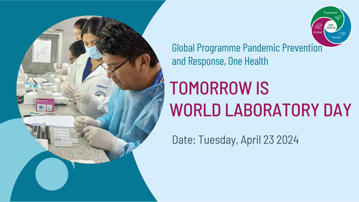 🗓️Tomorrow is #worldlaboratoryday🎉! Stay tuned to learn more about the laboratory work of experts from @giz_gmbh's Global Programme 'Pandemic Prevention and Response, #OneHealth' and their international partners  to prevent and respond to disease outbreaks globally!👩‍🔬 @BMZ_Bund